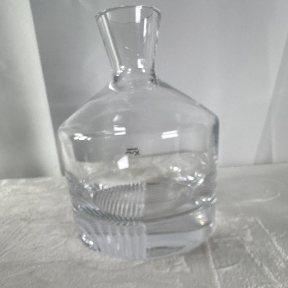 Anthropology Alba Whiskey replacement Decanter Bottle, Cut Swirl Pattern, Round